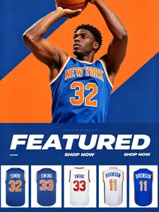 A basketball jersey #11 BRUNSON #32 TOWNS #33 Blue White Multicolor Optional Embroidered Sport Casual Quick-dry Men's Basketball Outdoor Sports