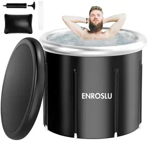Enroslu Large Ice Bath Tub for Athletes, Cold Plunge Tub for Recovery, Ice Plunge Tub with Cover for Family Gardens, Gyms, Arena and Cold Water Therapy Training