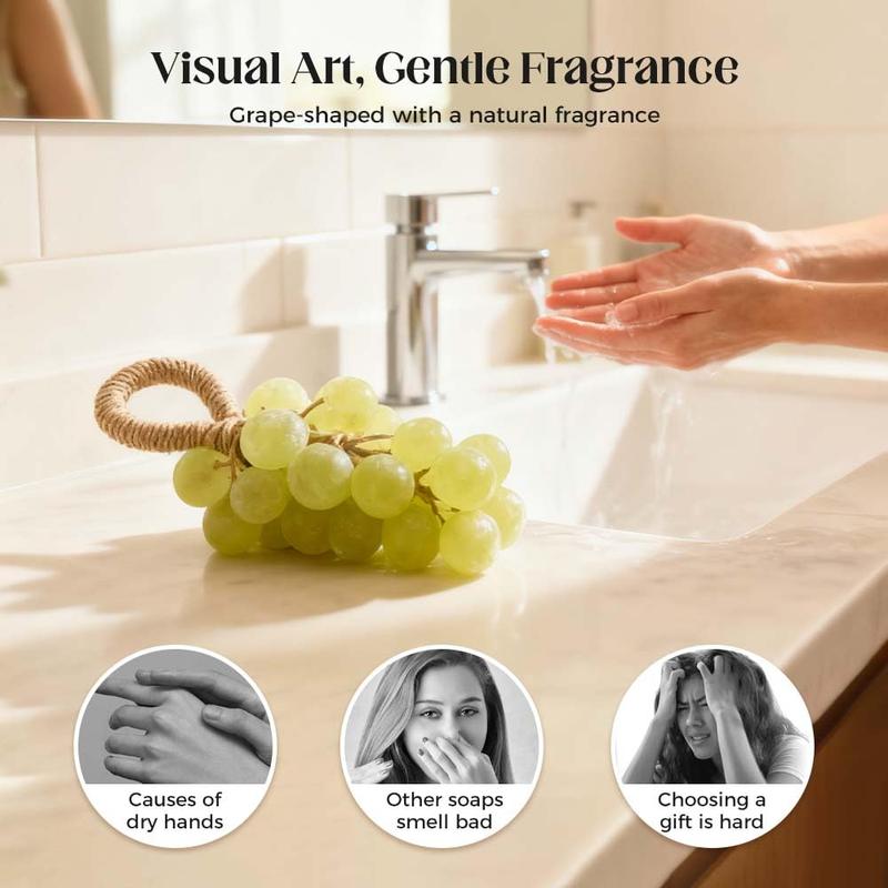 Grape Soap,Valentine's Day Gift, Handmade DIY Grapes Cluster Shaped Soaps, Grape Soap on a Rope,Decorative Soaps Bars,Exquisite Home Decor and Gift Choice for Fresh Air and Washing Hands