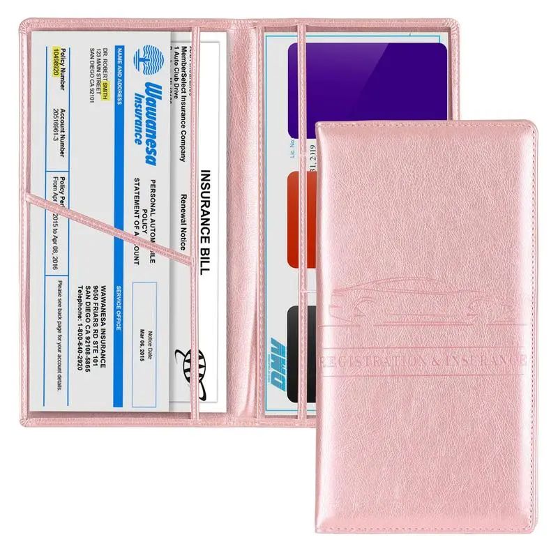 FINPAC Elegant Embossed Car Registration & Insurance Document Holder - Glove Box Dashboard Accessory Holder for Car Owners, Stowing & Tidying Driver License, Business Cards, ID, Receipts, AAA Membership Card, Dashboard Accessory Holder Stowing & Tidying