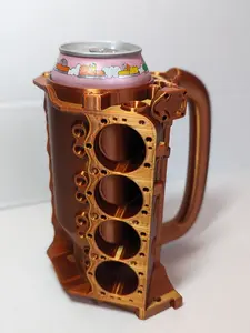 V8 Engine Block 12oz Can Holder Mug Drinkware Accessory 3D Printed