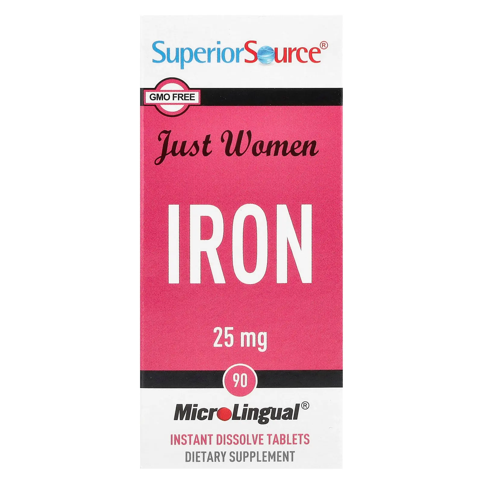 Superior Source Just Women, Iron, 25 mg, 90 MicroLingual® Instant Dissolve Tablets