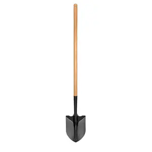 Carbon Steel Digging Shovel with 43.3 in. L Wood Handle, Garden Tools for Outdoor Digging