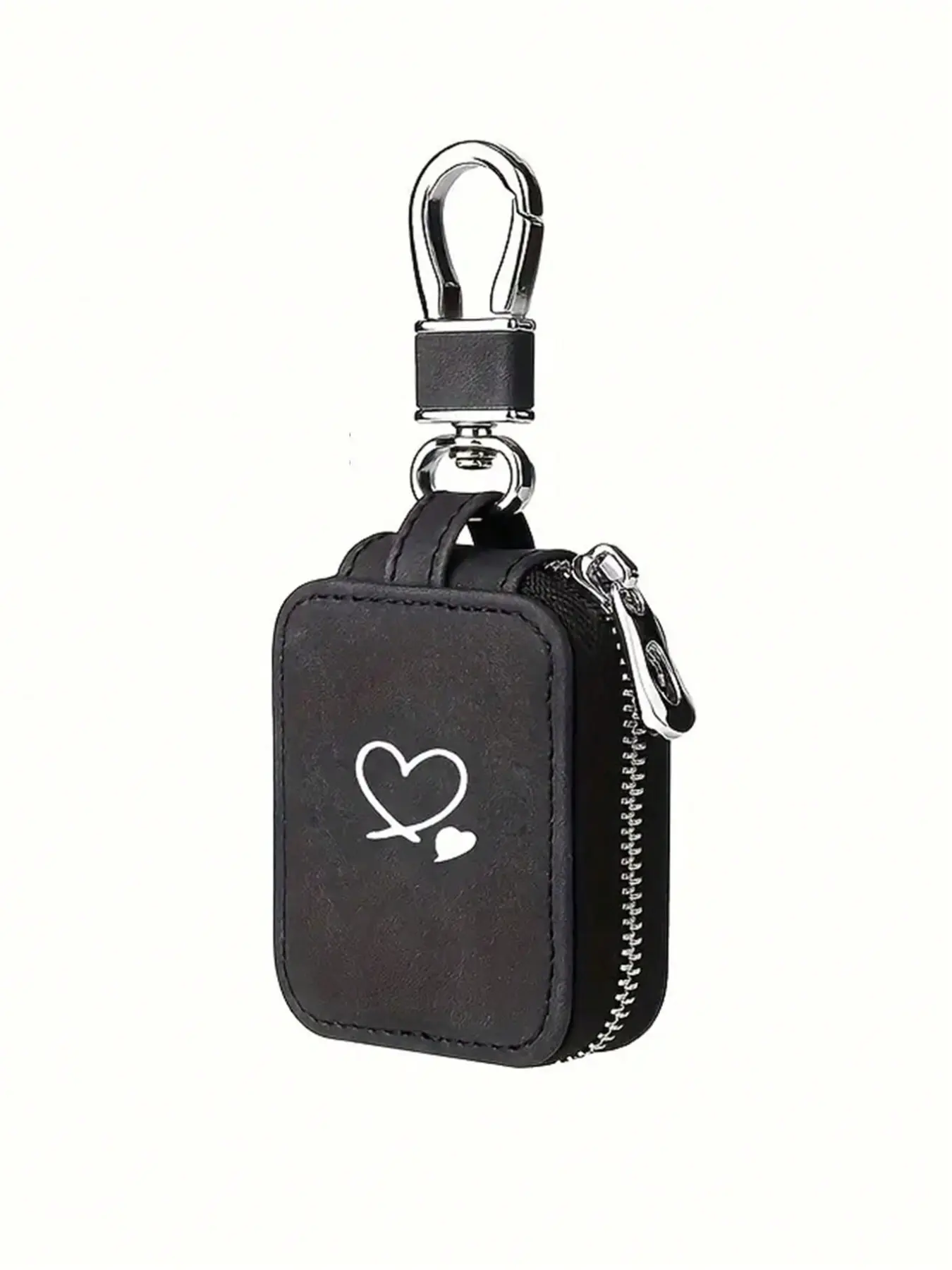 Cute Heart Pattern Leather-Like Earbud Case, Compact Portable AirPods Holder, Mesh Pocket Keychain, Perfect Gift for Holidays