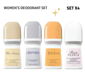 Avon Women's Roll-On Deodorant Set | Far Away, Odyssey, Timeless & Rare Pearls 4-Pack