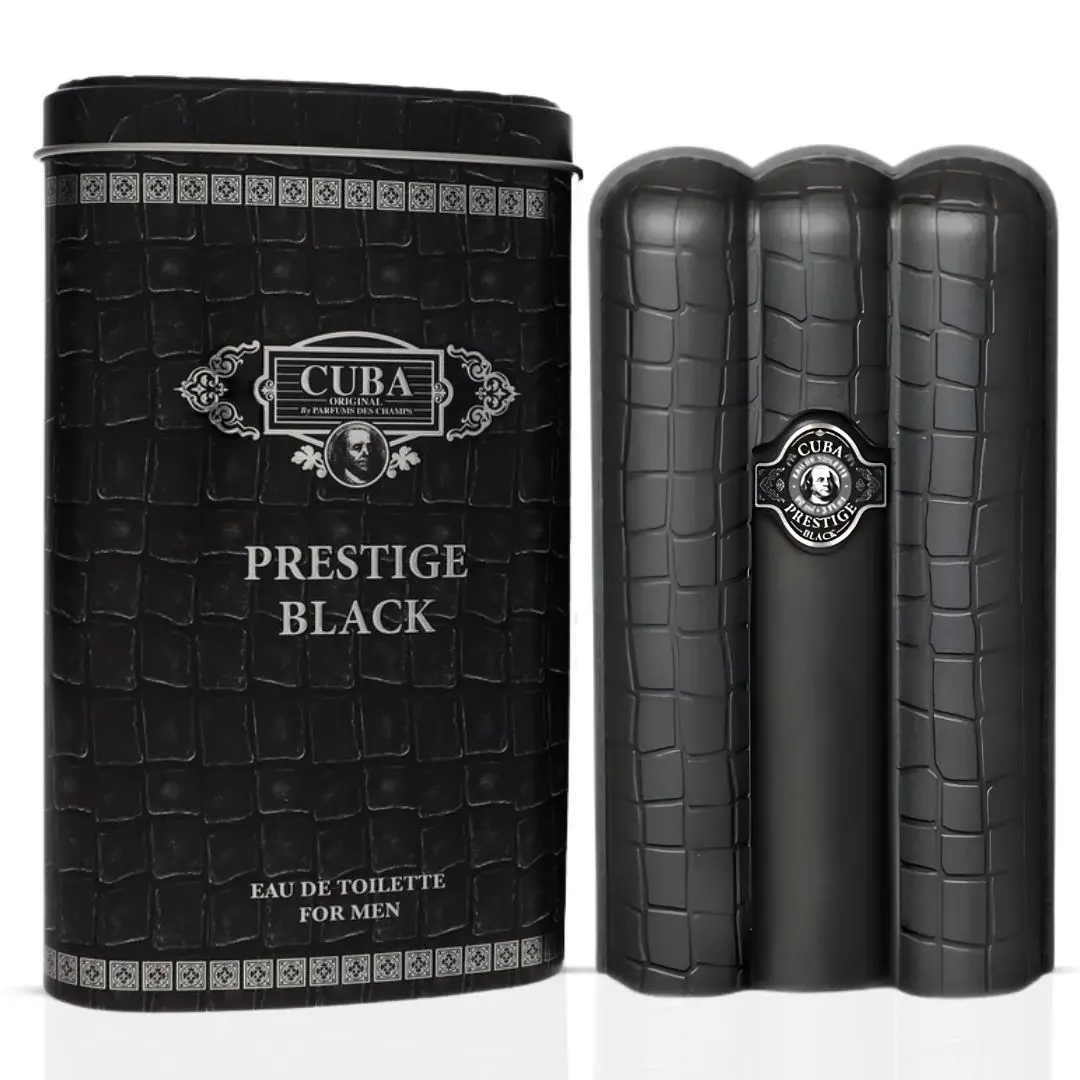 Cuba Prestige Black Eau de Toilette Spray 90ml (3.0 oz) by Parfums des Champs