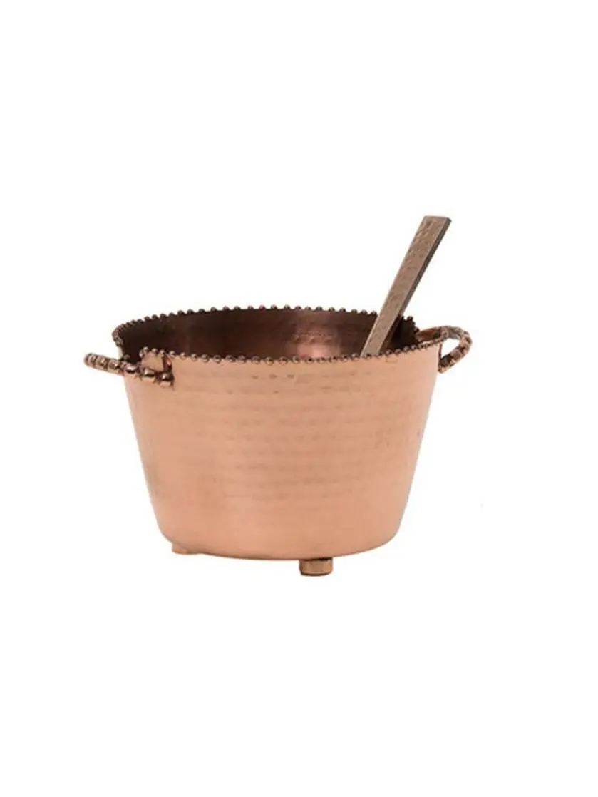 Classic Touch MDLC72C Large Copper Beaded Dip Bowl, Kitchen Tableware for Serving