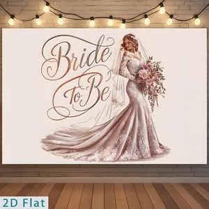 2D Flat Banner 1pc,a Single Polyester Backdrop Designed for an Artistic Bride-To-Be, Perfect for Bridal Shower Decorations. Suitable for Various Settings Like Clubs, Homes, Rooms, Farms, And Gardens
