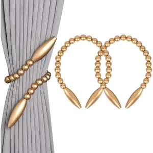 2 Pack Twist Curtain Tie Backs, Boho Curtain Holdbacks,  Bead Curtain Tiebacks, Decorative Curtain Holders for Bedroom Decor, Boho Room Decor,  Decor, Farmhouse Decor (2, )