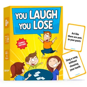 LOVEVIBE You Laugh You Lose Game - Funny Charades Kids Games - Board Game for Kids & Teens - 150 Fun Prompt Cards - Birthday Game for Family, Kids & Girls