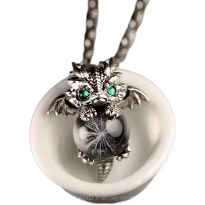 2026 New Cute Dragon Zodiac Necklace, and Blue Eye/Grenn Eye Dragon Pendant, Punk Style Jewelry, Fashion Jewelry, Jewelry Present, Perfect Birthday Gift for Women & Girls