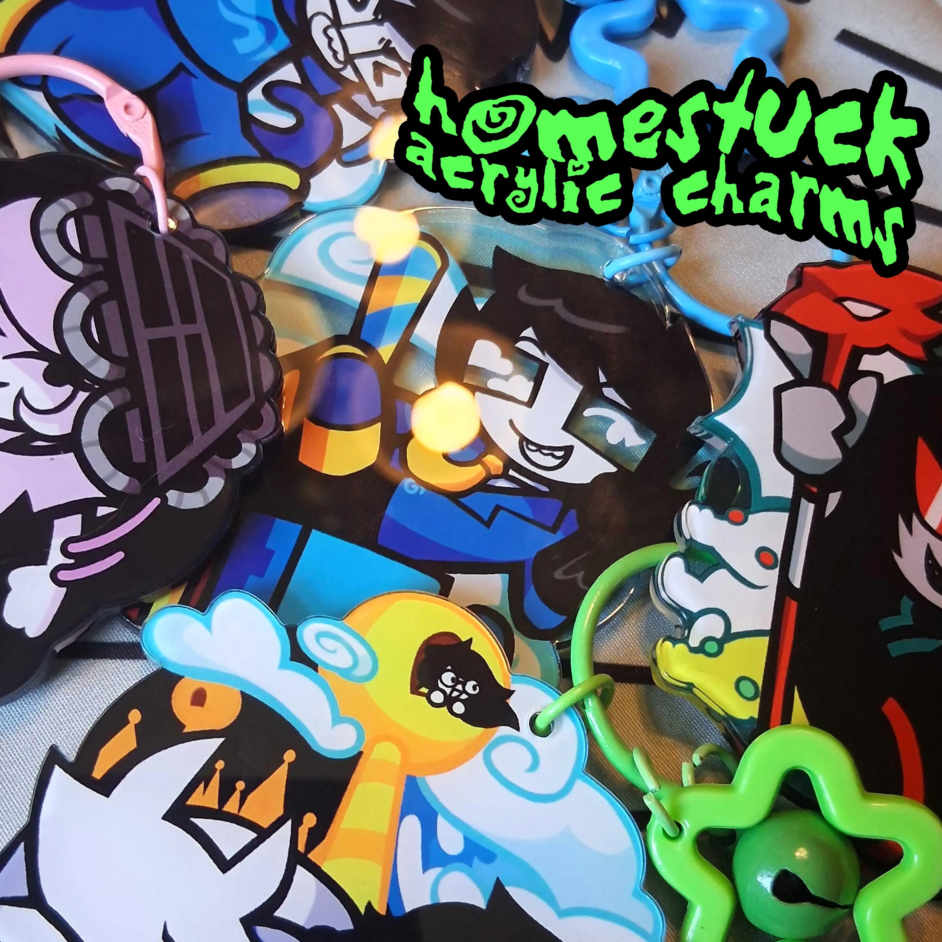 Homestuck Acrylic Keychain - June Egbert, John Egbert, Terezi Pyrope, Roxy Lalonde, Jade Harley Cute Keychains - Kawaii Keyrings Birthday Gifts – Cute Acrylic Keychain Charms, Perfect Gift for Fans & Collectors