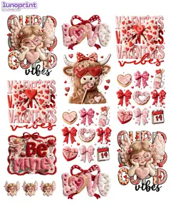 Valentine's Day DTF Gang Sheet 13 Ready To Press Transfers 23x60 10 adult & 3 pocket. Same Next Day Shipping