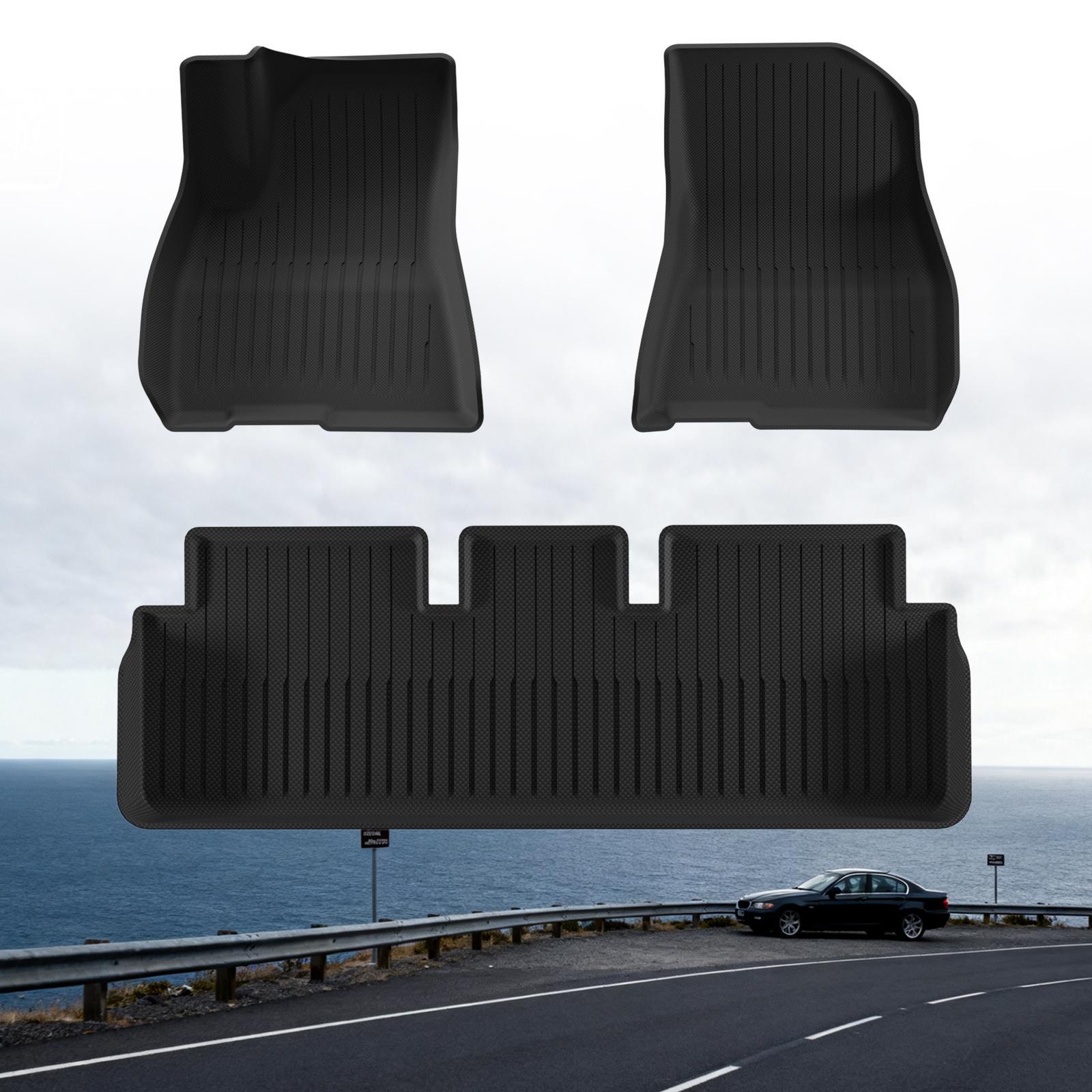 Car Floor Mats Compatible for Tesla Model3 2021-2023 All-Weather Automotive Floor Mats Waterproof Heavy Duty Car Mats Flexible Floor Liners