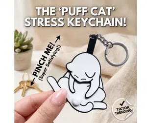 【Good】5 PCS Cute Rotatable Portable Handmade Egg Cat Keychain Pendant Toy Play for Stress Relief and Fun for Kids and Adults