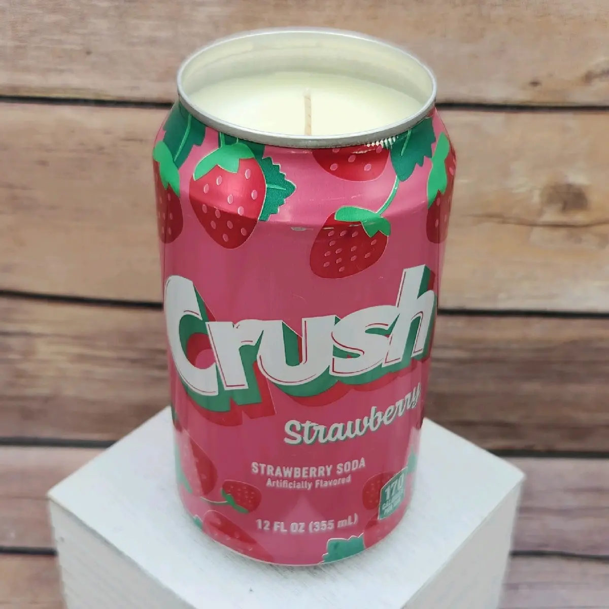 Soy Candle - Strawberry Crush Soda Pop Can Soy Candle with Strawberry Soda Scent - Hand Poured Soy Candle