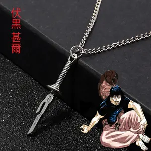 Anime Jujutsu Kaisen Fushiguro Toji Sword Necklace Spear of Tianri Knife Pendant Cosplay Necklaces For Unisex Choker Jewelry,summervibes
