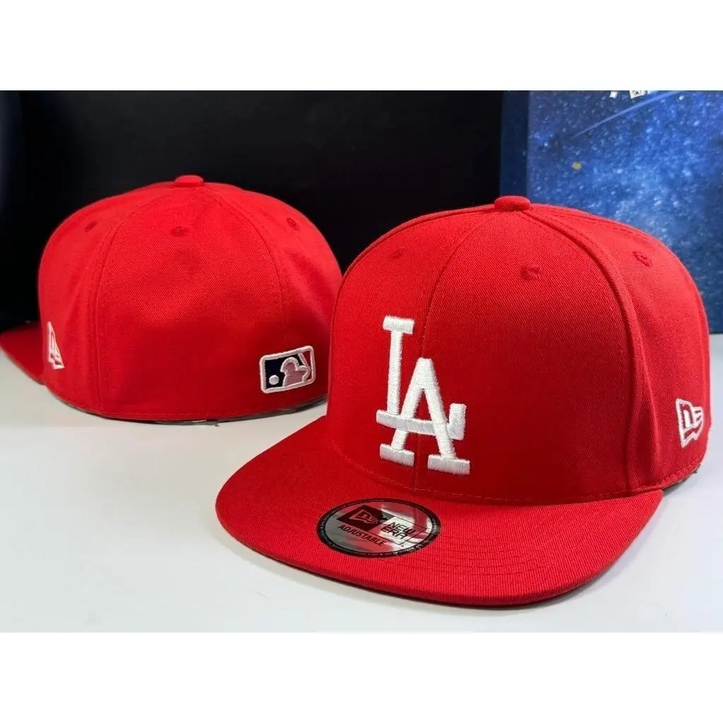 New Era Los Angeles Dodgers Baseball Cap for Men Women, Classic LA Embroidered Logo, Flat Brim Snapback Hat, Adjustable Casual Sports Streetwear