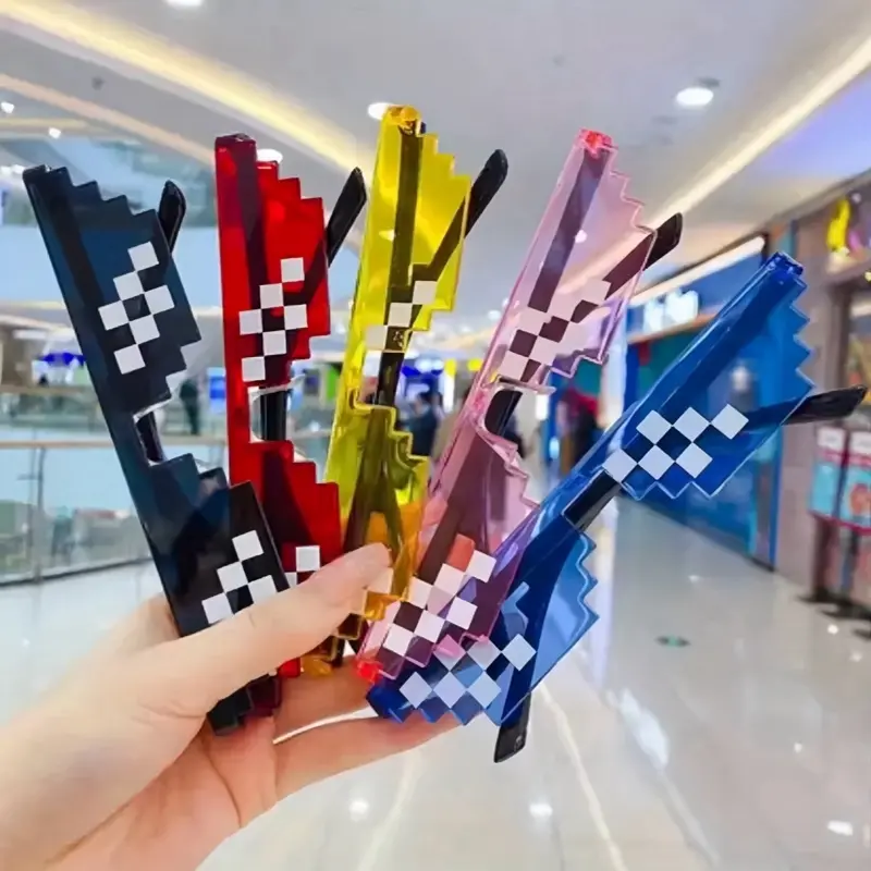 Party Pixel SunGlasses Retro Style Thug Life Toy Sunglasses Iconic Pixelated Design Lightweight Comfortable Fit Durable Frame One Size Perfect for Parties Cosplay Festivals