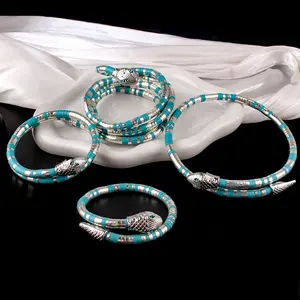 New personalized coiled snake-shaped necklace with adjustable snake bone chain and flexible shape design