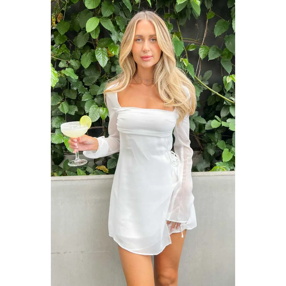 Lucy White Long Sleeve Mini Dress - TikTok Shop Lucy White Long Sleeve Mini Dress - TikTok Shop