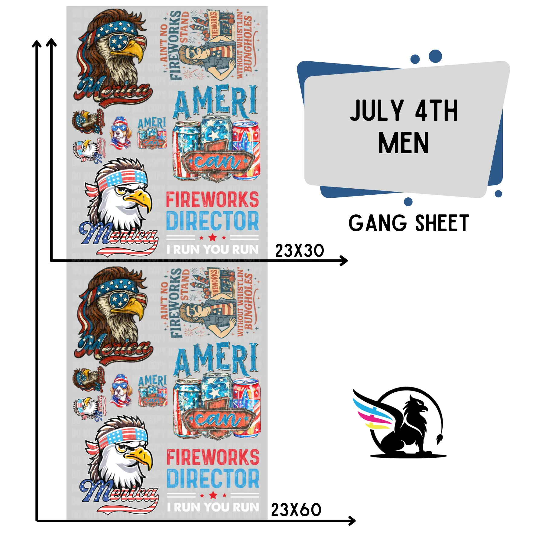 July 4th Men | Premade DTF Transfer Gang Sheet For Graphic Tees