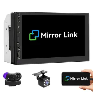 7 Inch 2din Car Mp5 Player Touchscreen Radio Wireless Connection Fm Support USB SD Aux Input Steering Wheel Control Reverse Camera Car Media Player