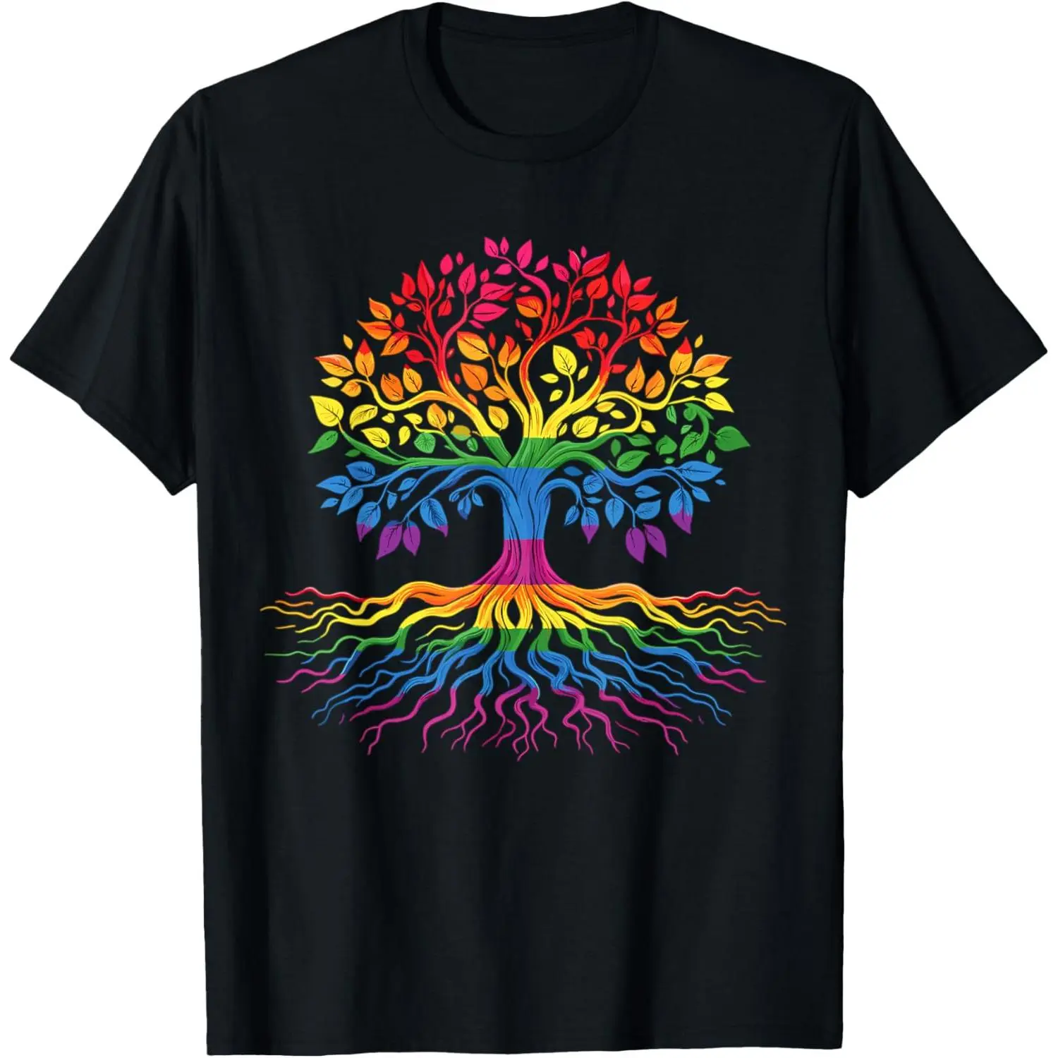 Tree Life Rainbow LGBT Flag Gay Pride Ally T-Shirt