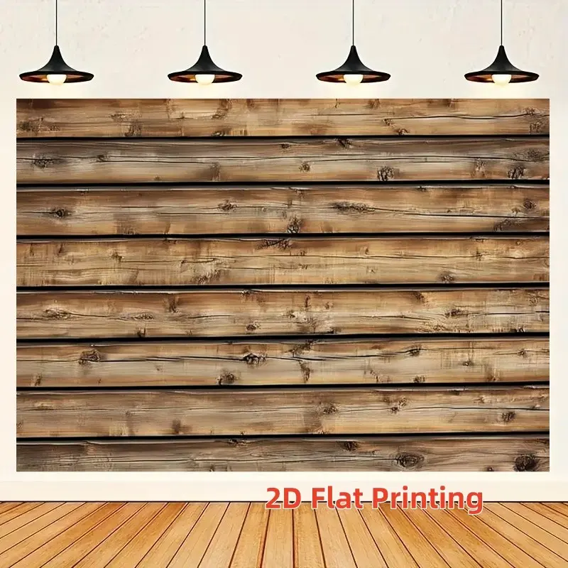 Vintage Wood Wall Background Cloth, Clear Natural Wooden Texture, Simple Pendant Light, American Country Industrial Style Decor