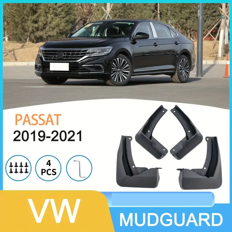 For Volkswagen Passat 2019-2021, Mudguard Accessories - Easy Installation, Wheel Protection, Sleek Accessory, Sturdy Construction, Comes with installation tools,4pcs Durable Splash Guards.