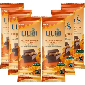 LILYS CHOCOLATE Peanut Butter Filled 55% Dark Chocolate Bar, 2.8 OZ 6 PACK