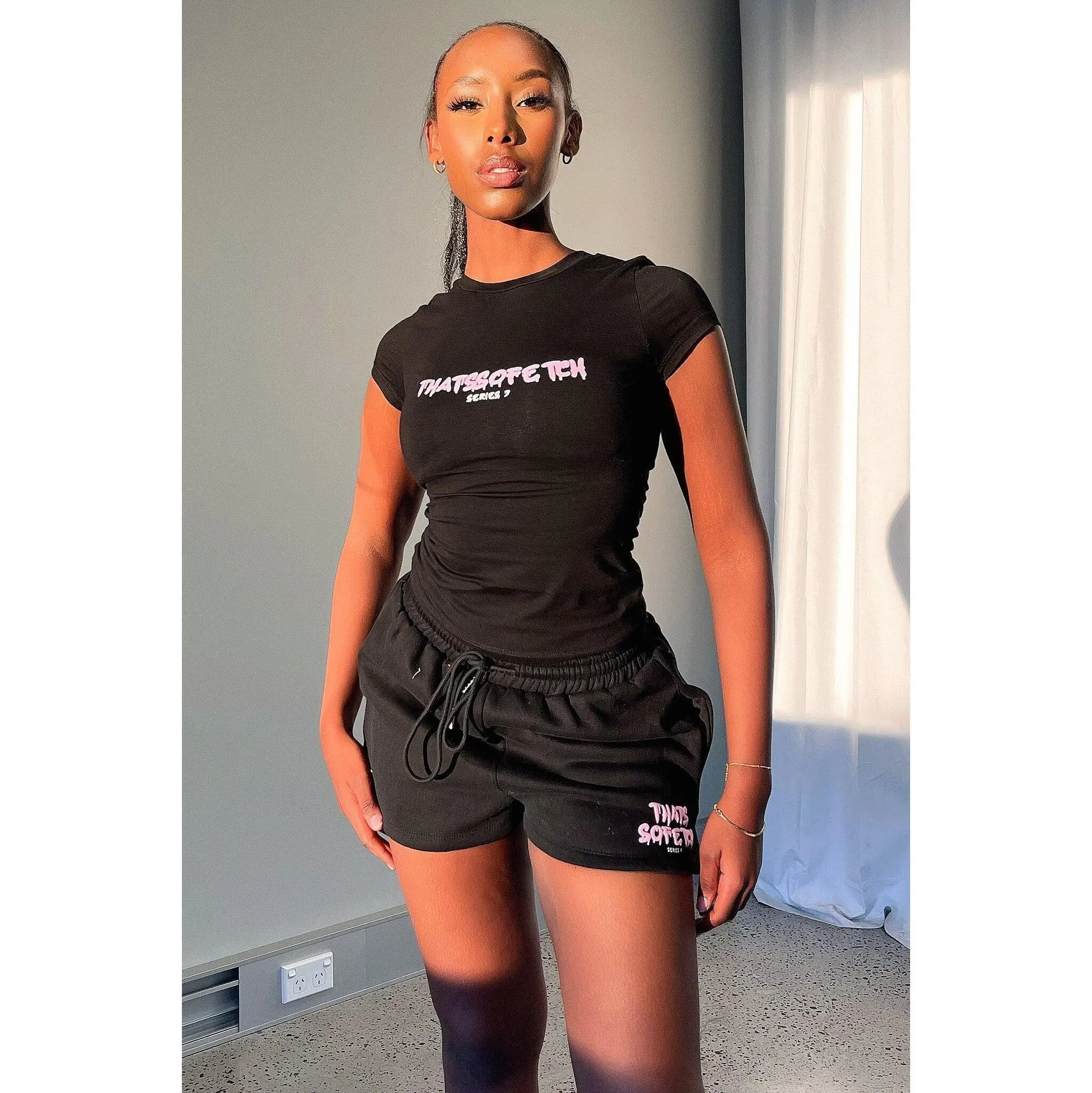 Series 7 Tee - Black/Pink