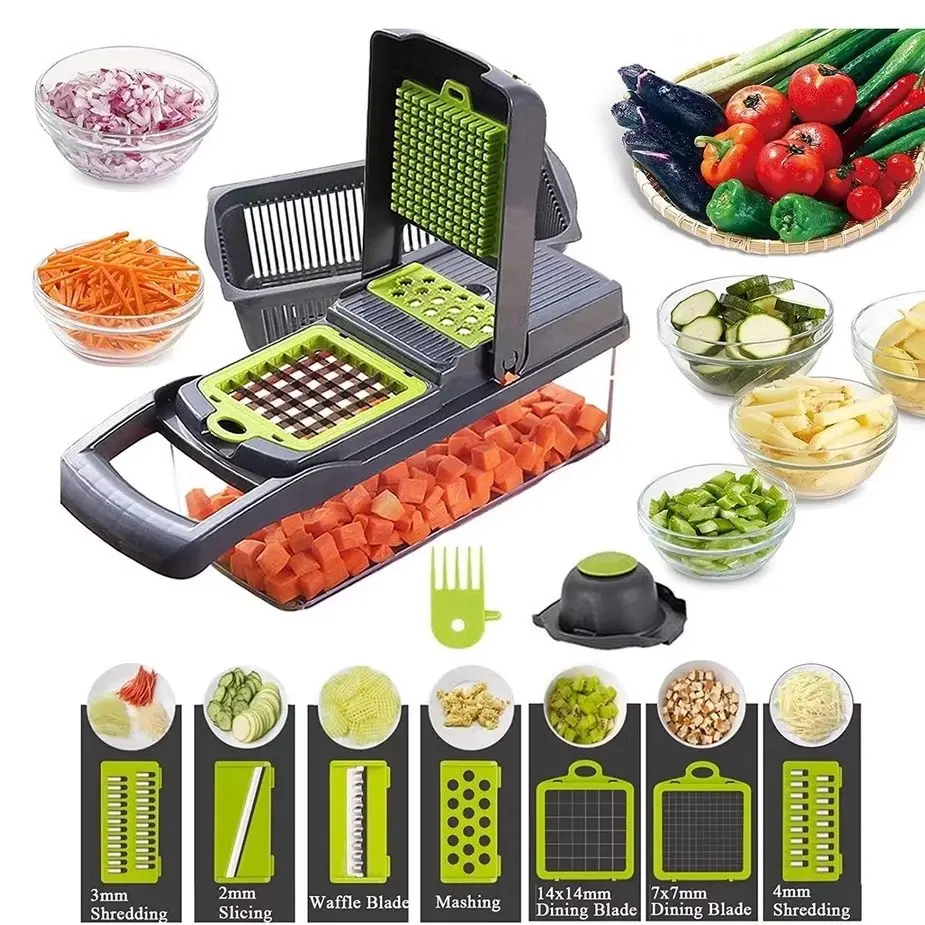 Steel 16 in 1 Vegetable Fruit/Vegetable Slicer Professional Multifunctional Kitchen Slicer Stainless Vegetable Chopper boujee kitchen gadgets  food prep tool