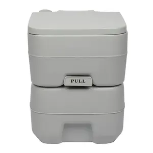 Portable Flush Toilet with Removable 20L Tank and Double Outlet for Camping RV Outdoor Heavy Duty Weather Resistant