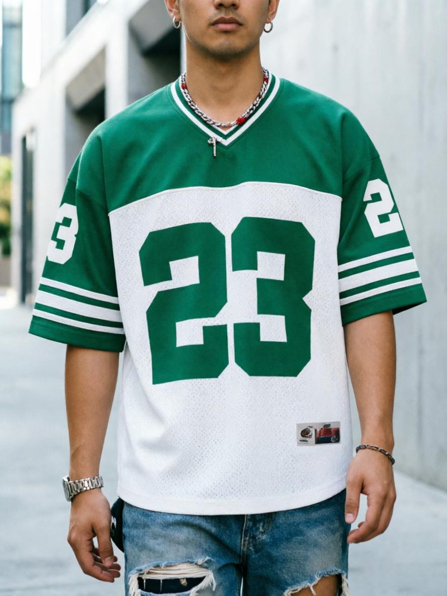 Men’s summer casual sporty short-sleeve T-shirt (short sleeves only), with numbers and letters print; suitable for going out, outdoor sports, running, fitness, and shopping.Summervibes