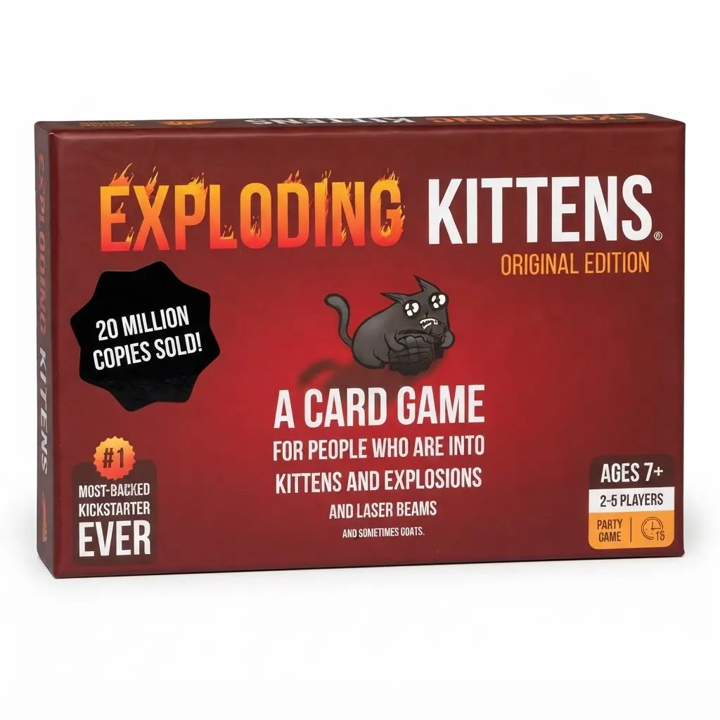 Exploding Kittens Original Edition Card Game, 2–5 Players, Ages 7+