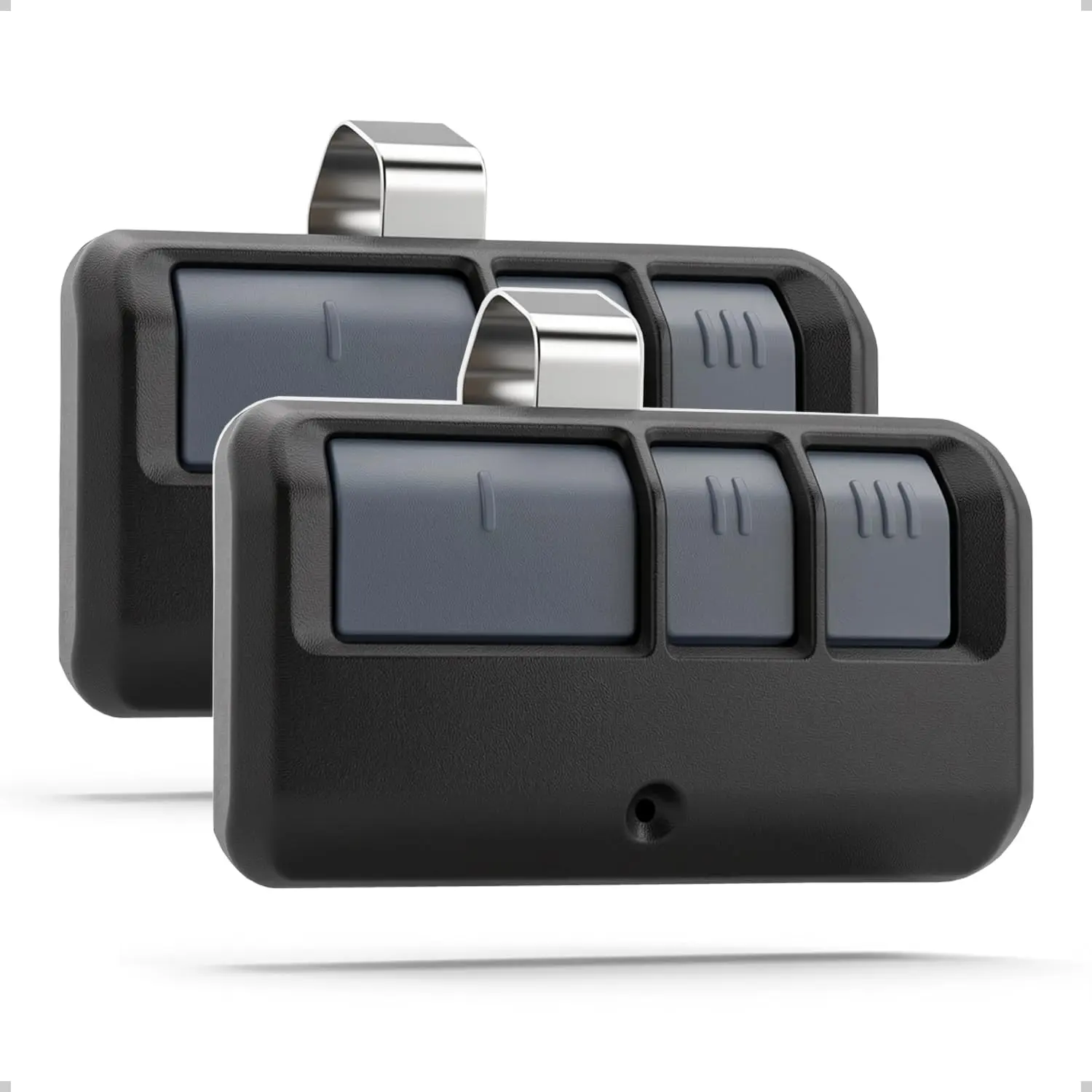 2-Pack Garage Door Opener Remote for LiftMaster Chamberlain Craftsman (1993-Present) - 3-Button Visor Model, 120ft Long Range, Stainless Steel Clip, 893MAX 371LM 971LM 81LM Compatible, Universal