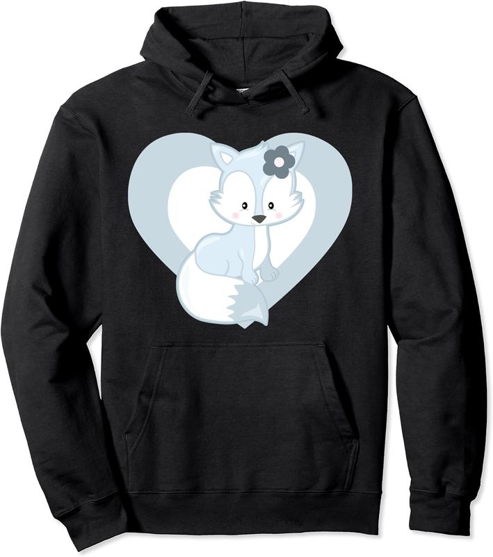 Love Arctic Foxes - Cute Arctic Fox Heart Pullover Hoodie - Samueljohn Shop 70B07YMJ4QVM