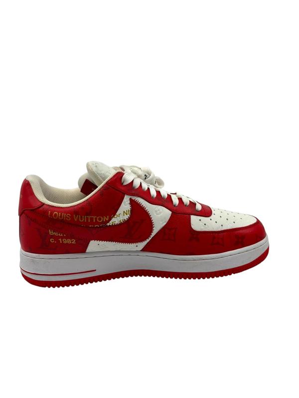 Louis Vuitton Nike Air Force 1 Low By Virgil Abloh White Red - Lightly Worn