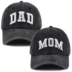 Mom and Dad Hats, New Parents Gifts for Couples, Adjustable Cotton 2 Pcs Mama Papa Baseball Caps, Fathers Mothers Day Christmas Birthday Gift for Women, Men, Daddy, Grandma, Grandpa from Da