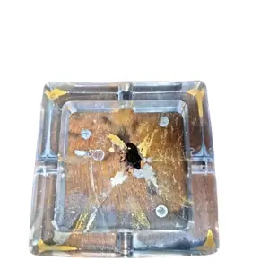 Marble Stone Ashtray with Center Piece for Home and Office Accessories - Lighter