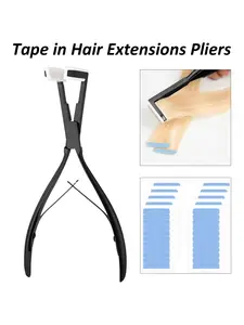Hair Extension Pliers Tool Set Deck Shape Stainless Steel Tape in Pliers Ergonomic Durable with Tape Set Professional Wig Accessories for Home Seamless Extensions Quick Weave