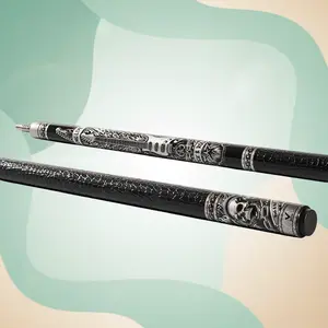EVO REBEL Carbon Fiber Pool Cue — Black Crocodile or Black/White Lizard Synthetic Leather Wrap, 29 in Shaft & Butt, 12.5 mm TIME Tip, 3/8-8 Stainless Joint, 19–19.5 oz — Rock‑Inspired Control, Power & Precision