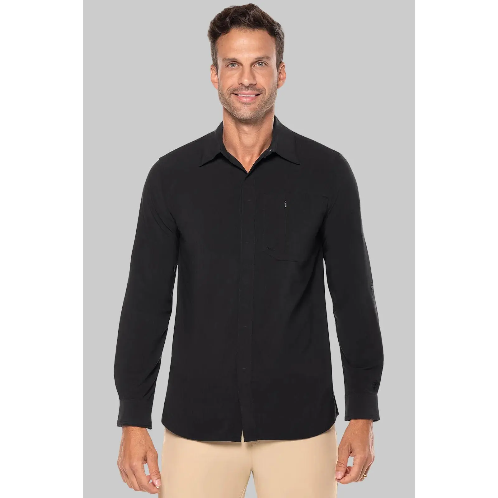 Fiera Smart | Men's Long Sleeve Shirt | Black Shadow Stripe