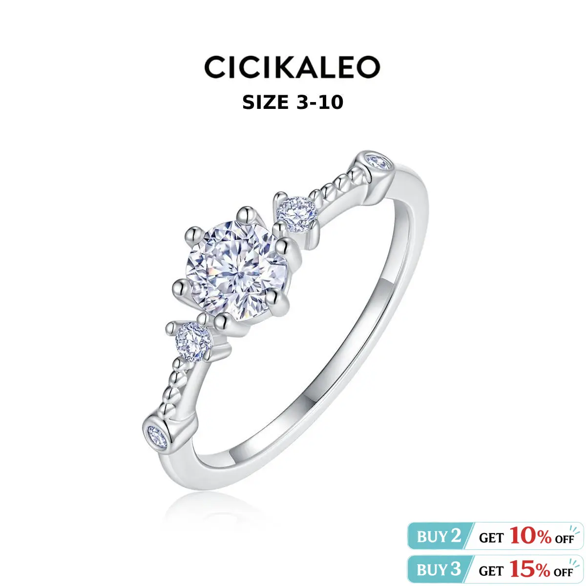 CICIKALEO 0.5ct Moissanite Pinky Rings for Women 81-Facet Cut 18K White Gold Plated  Lab-Created Engagement Promiserings Wedding Gifts for Her #Summervibes tiktokshopbacktoschool