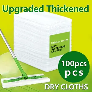 100 Disposable Dust Removal Cloths for Household Use, Electrostatic Mop for Cleaning Floor Tiles And Surfaces