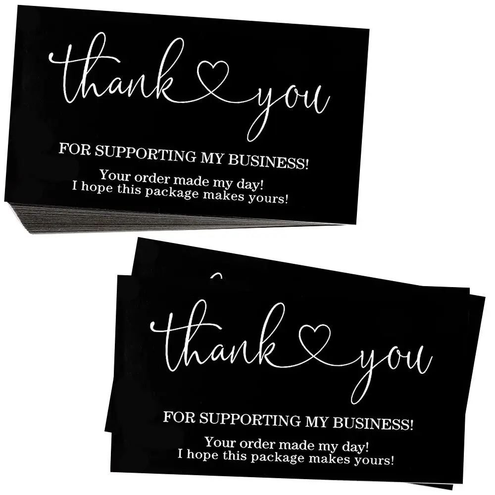Thank You for Supporting My Business Card, 50pcs Thank You for Your Order Card, Thanks Greeting Cards for Retail Store, Shop Package Inserts, Summer G