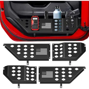 Metal Front Door Pocket Storage Box for  ,Door Side Insert Organizer for   JL JLU 4XE 2018-2024 & Gladiator JT 2020-2024 Door Storage Expansion Accessories 2 count, Flag