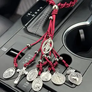 Burgundy Hanging Charm with 8 Medals – For Home, Office or Car