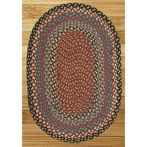 Capitol Earth Rugs 03-043 Burgundy-Blue-Gray Jute Braided Rug